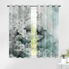Teal Floral Chinese Ink-Style Blackout Curtains, Thermal, 2 Panels, H 260 x W 140 cm view 2