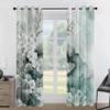 Teal Floral Chinese Ink-Style Blackout Curtains, Thermal, 2 Panels, H 260 x W 140 cm view 3