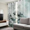 Teal Floral Chinese Ink-Style Blackout Curtains, Thermal, 2 Panels, H 260 x W 140 cm view 4