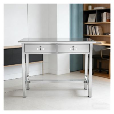 Stainless Steel Workbench with 2 Drawers and Locks