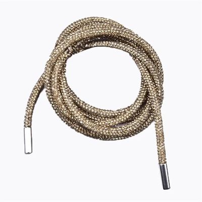 Replacement Cords, 2 Pieces, DIY Rhinestone Diamond Braided Straps, Shiny Round Cord, Gold