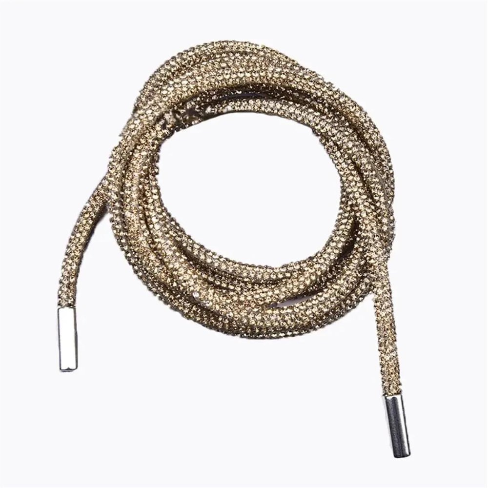 Replacement Cords, 2 Pieces, DIY Rhinestone Diamond Braided Straps, Shiny Round Cord, Gold