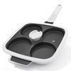 Large 4-Hole Fried Egg Pan with Removable Handle, 26 x 24 cm, White view 1