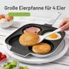 Large 4-Hole Fried Egg Pan with Removable Handle, 26 x 24 cm, White view 2