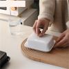 GJHGNFRDK Ceramic Butter Dish with Lid for Cheese Storage, White and Black (White) view 3