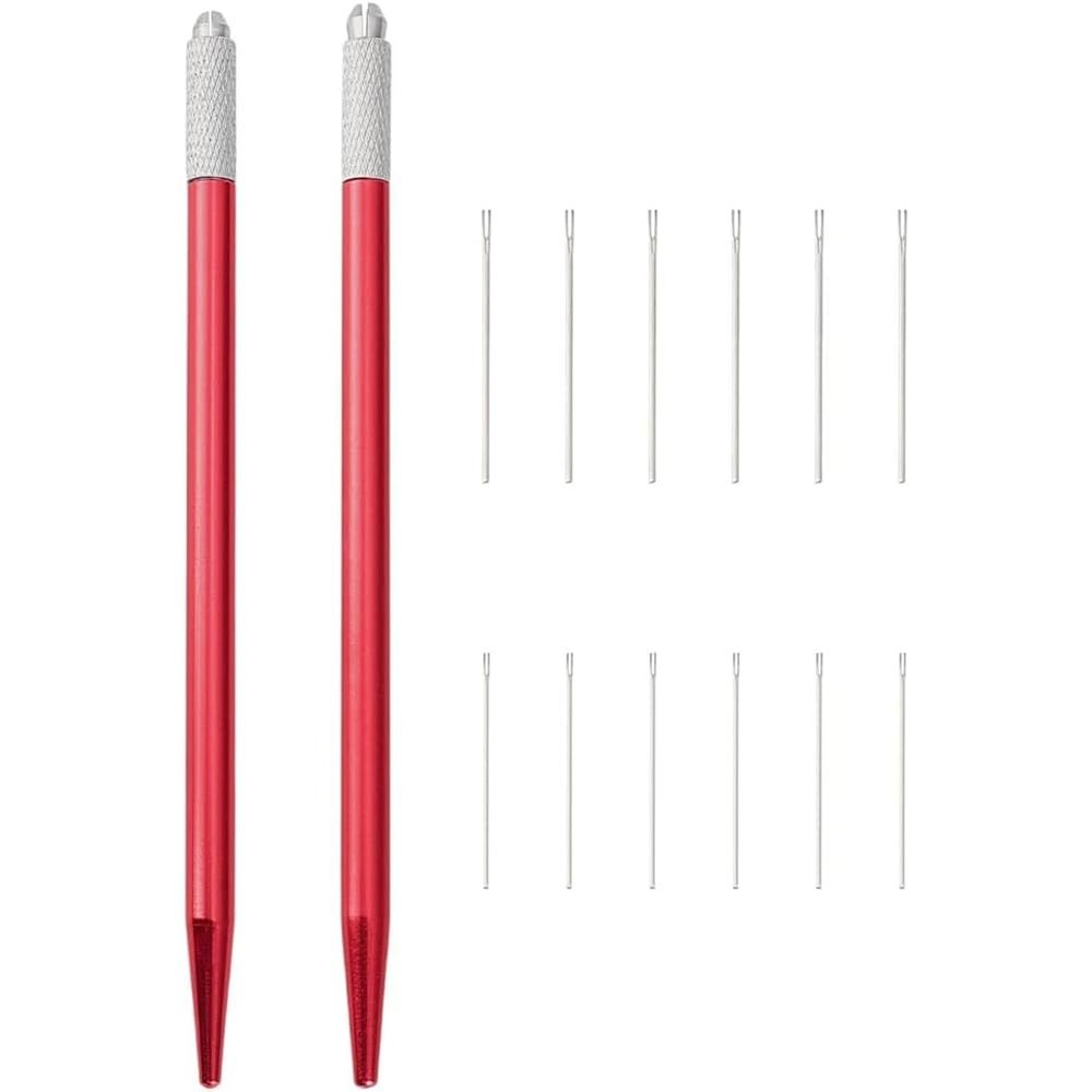 Akfldms Replacement Needle Set - 2 pcs Doll Hair Tool with 10 Stainless Steel Tips (0.7 mm & 0.8 mm)