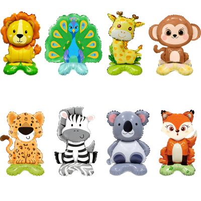 Standing Animal Balloon Set, 8-Piece Jungle Decorations