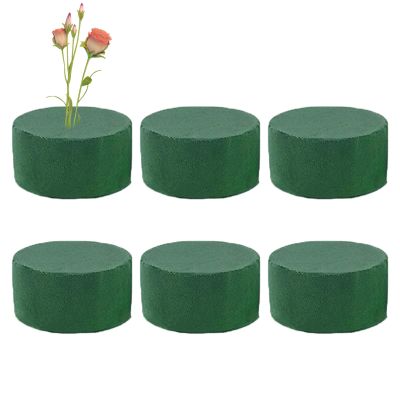 6 Pack Floral Foam, 8 x 5 cm Round High-Density Foam