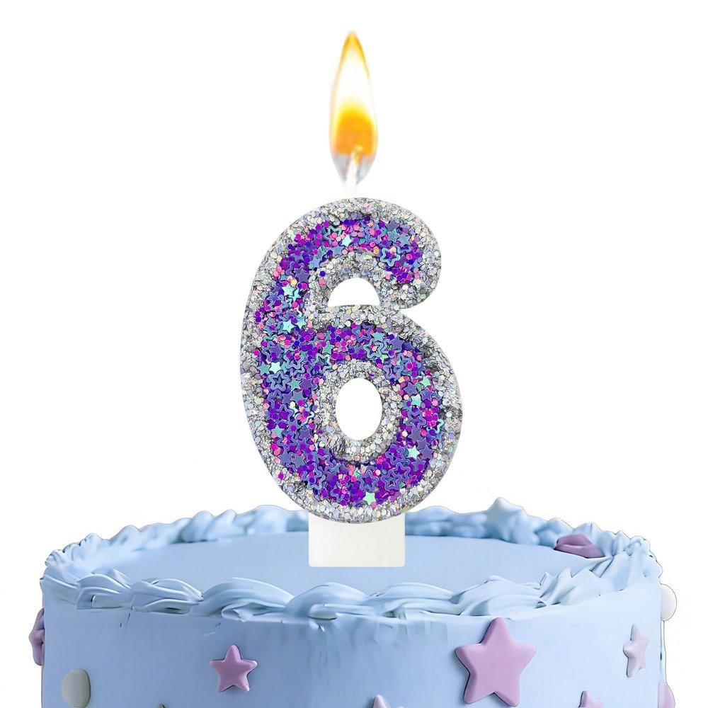 Nymora Birthday Candle 6 in Purple