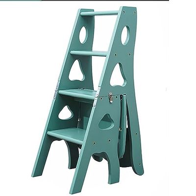 Folding Ladder Chair with Shelf, 150 kg Capacity