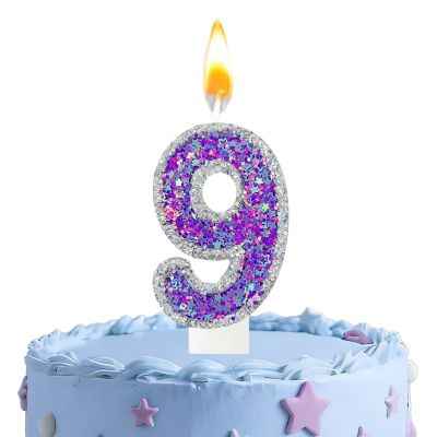 Nymora Birthday Candle 9 in Purple