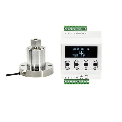 Load Cell with Amplifier Transmitter, 5–12 VDC, IP66, Half-Flange Pressure and Static Torque Sensor, 5–1000 Nm