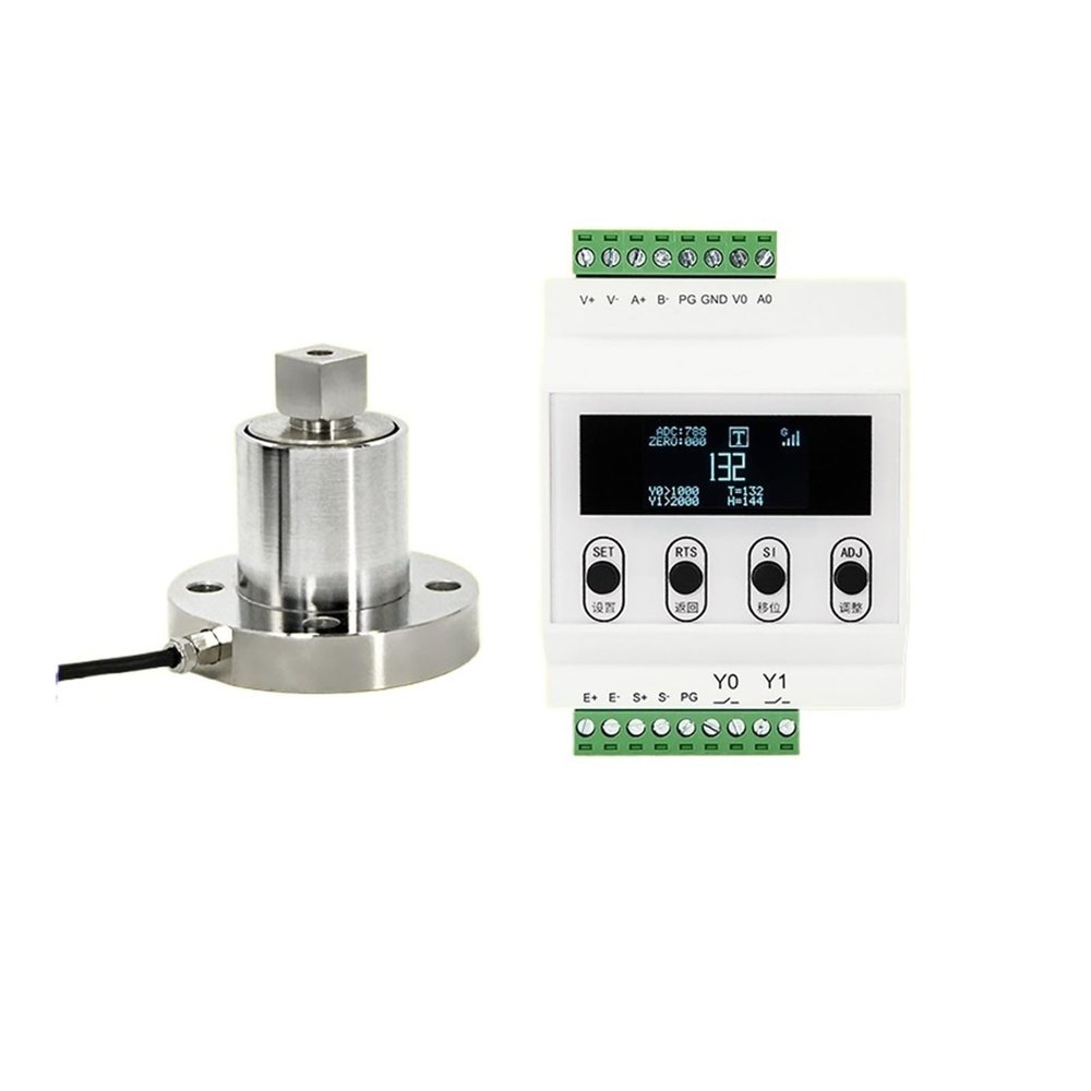 Load Cell with Amplifier Transmitter, 5–12 VDC, IP66, Half-Flange Pressure and Static Torque Sensor, 5–1000 Nm