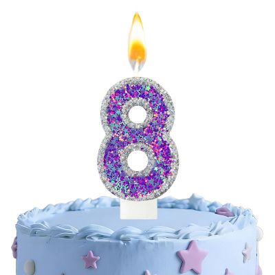 Nymora Birthday Candle 8 in Purple