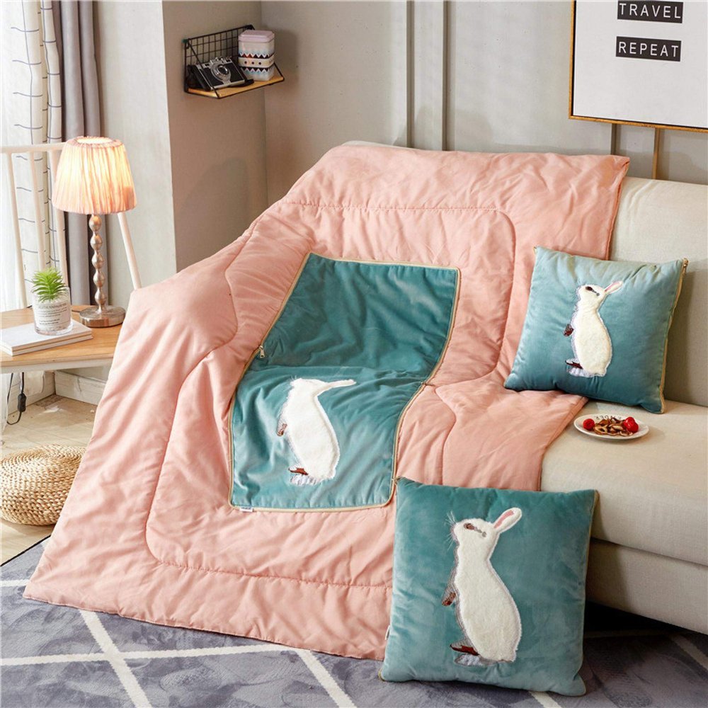 FBHFSUIEF 2-in-1 Pillow Blanket, Travel Pillow
