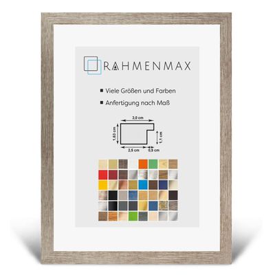 Morena MDF Frame for 84 x 119 cm Picture, Limed Oak Finish with Acrylic Glass
