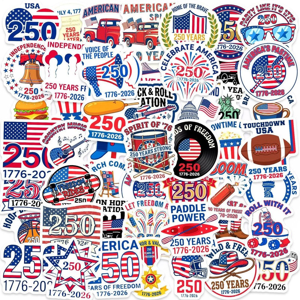 Generico 250-Year Commemorative Stickers 1776-2026