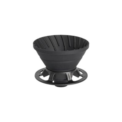 2026 Silicone Pour-Over Coffee Cup for Travel, Reusable Filter Cup, Ideal for Camping (Black, 9.5 cm)