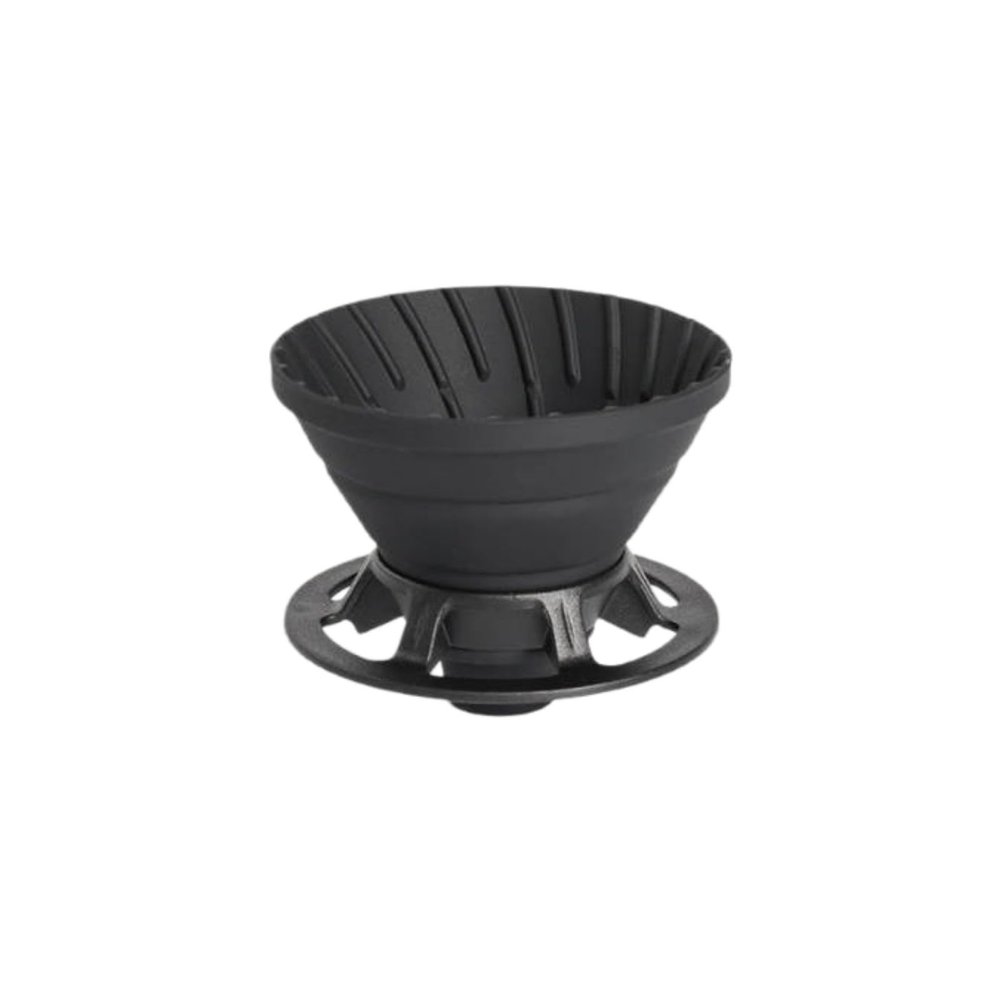 2026 Silicone Pour-Over Coffee Cup for Travel, Reusable Filter Cup, Ideal for Camping (Black, 9.5 cm)