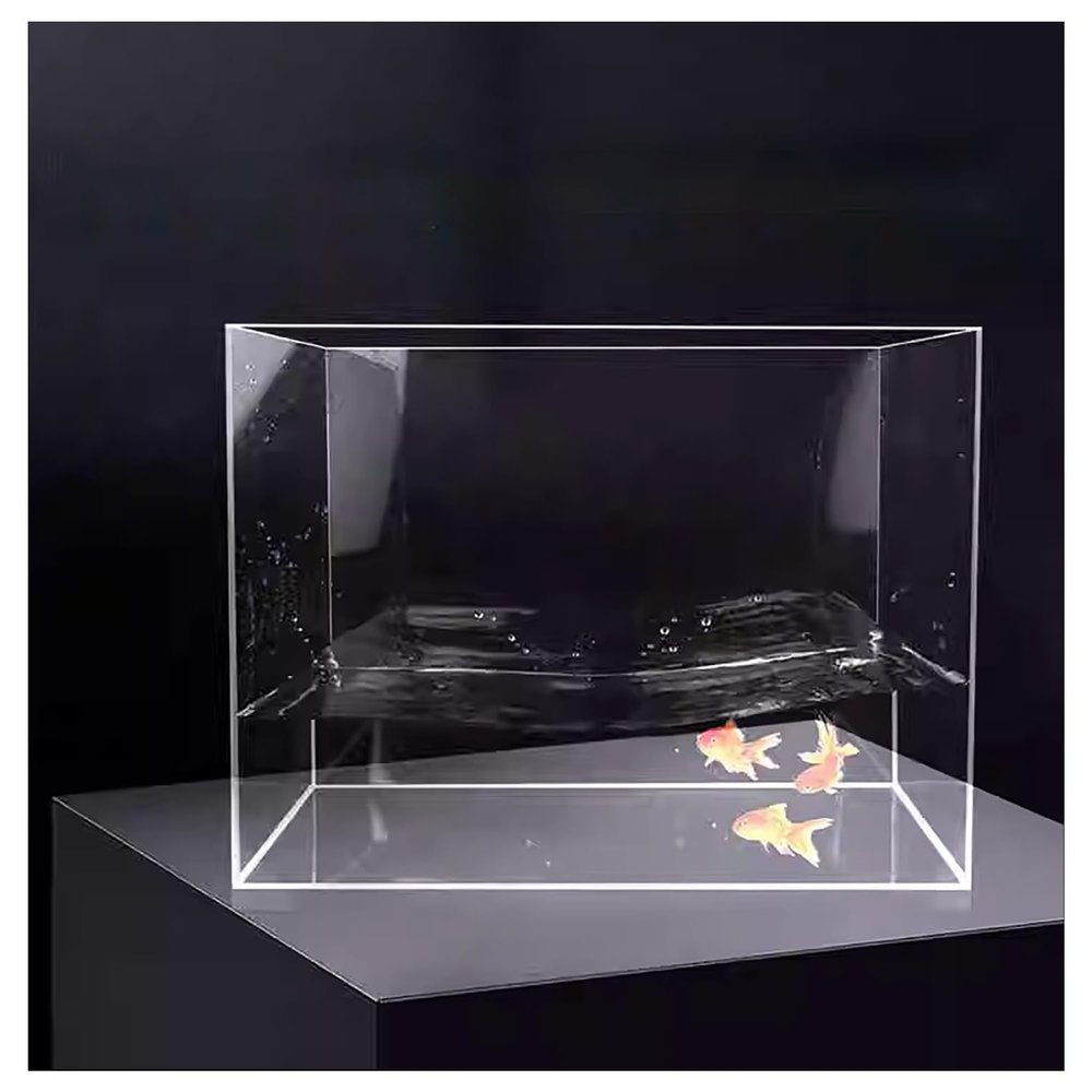 Transparent Flat Washbasin, Acrylic Display and Storage Box (18 x 18 x 6 cm/7 x 7 x 2.36 in)