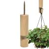 Wooden Wall Plant Hanger - Modern Oak Finish view 2