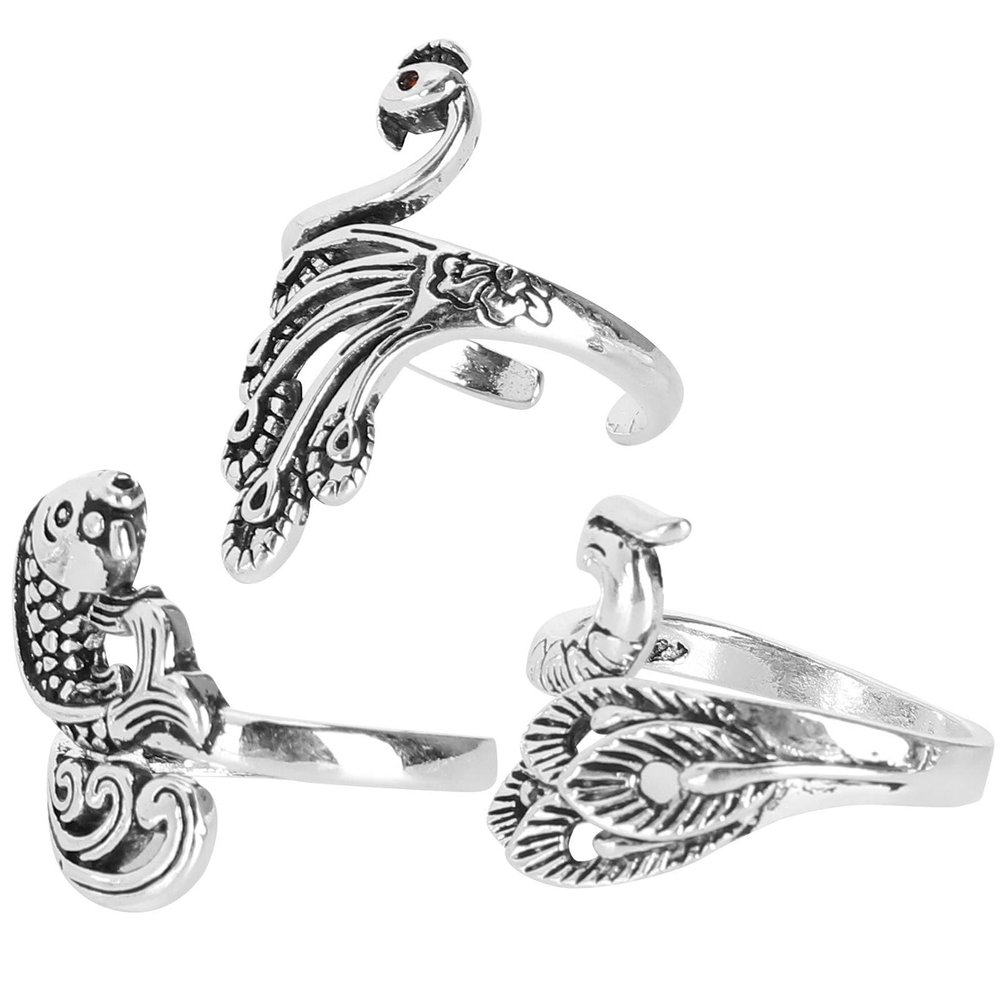 Annadue Adjustable Brass Loop Rings for Knitting