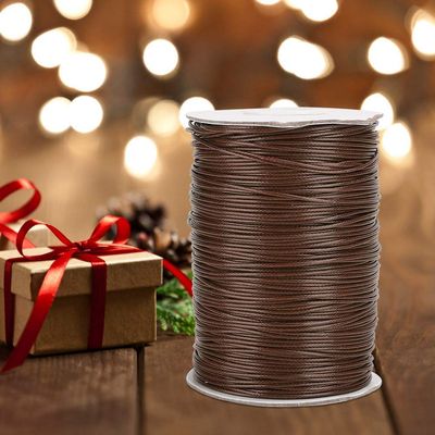 SPYMINNPOO Eco-Friendly Soft Waxed Cord for DIY Handwoven Necklaces, 1 mm, for Clothing and Jewelry Making (28# Brown)
