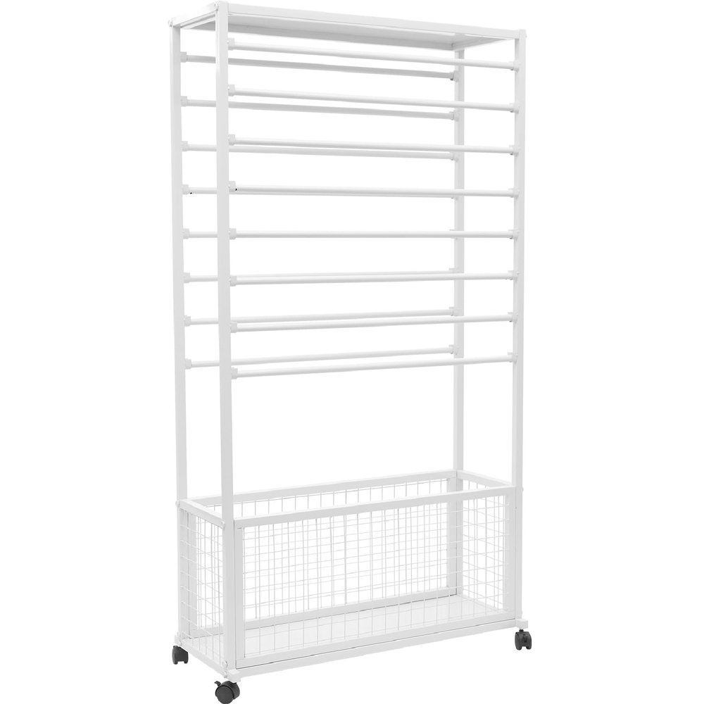 Double-Sided Literature Organizer, 16-Tier, with Locking Casters