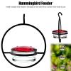 3-Piece Metal Hummingbird Feeders for Hanging Outdoors, Garden, Backyard, Patio view 4