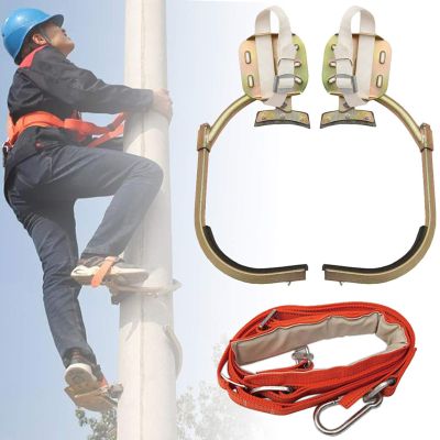 Adjustable Climbing Spurs with Electrician Foot Buckle, Portable Tree-Climbing Set for Linemen