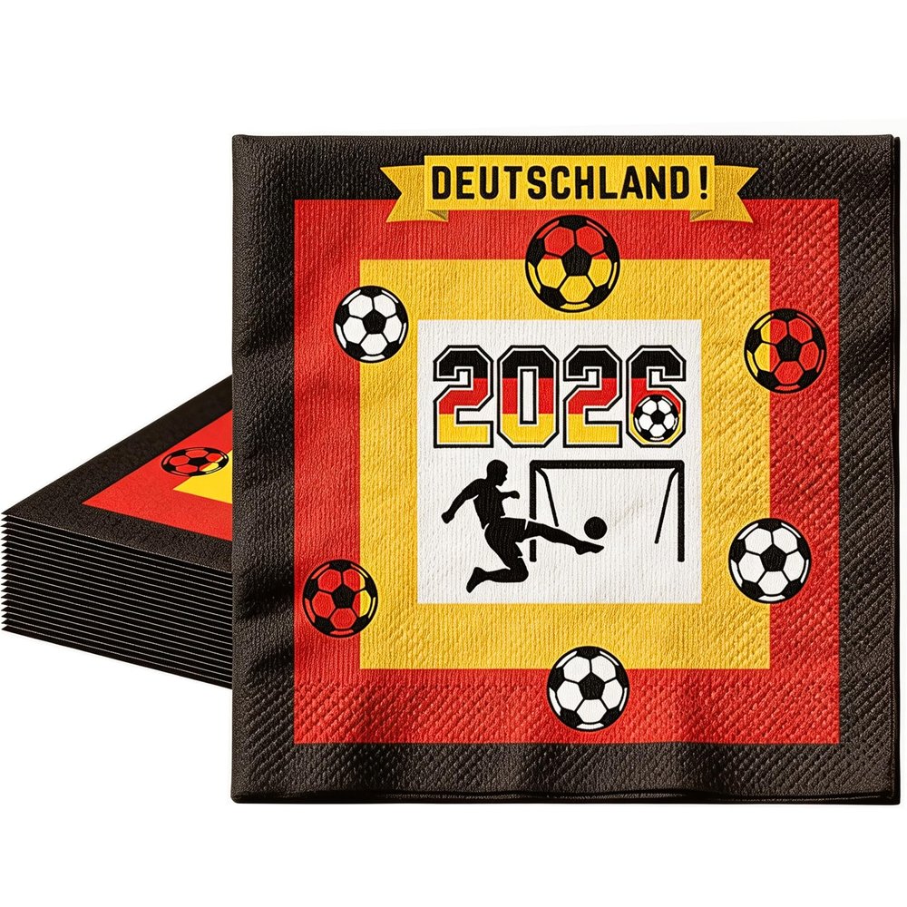 HOMAVEL 20-Pack Germany Flag Napkins 33x33cm