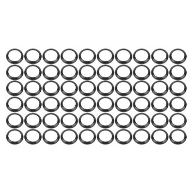60-Piece 15 mm Fishing Rod Spacer Rings, Black Silicone