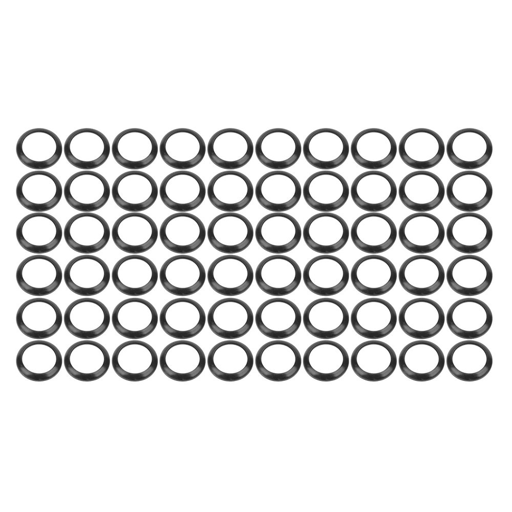 60-Piece 15 mm Fishing Rod Spacer Rings, Black Silicone