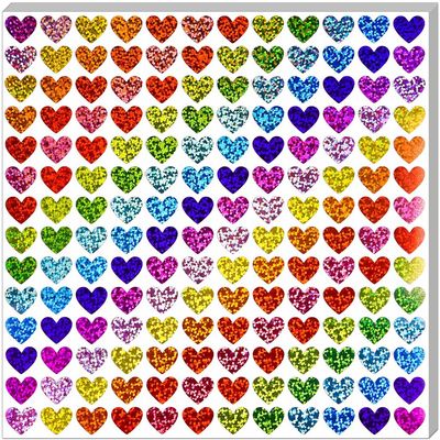 840 Pcs Holographic Glitter Heart Stickers
