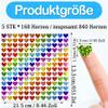 840 Pcs Holographic Glitter Heart Stickers view 3