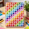 840 Pcs Holographic Glitter Heart Stickers view 4