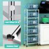 Extra-Tall 5-Tier Stainless Steel Kitchen Cart with Wheels, 26 x 50 x 147 cm view 3