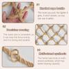 Adjustable, Heavy-Duty Climbing Net for Children and Adults, Handwoven Natural Jute Rope with Secure Buckles, for Treehouses, Safety, Balconies and Playground Protection (1 x 1 m, 10 mm) view 2