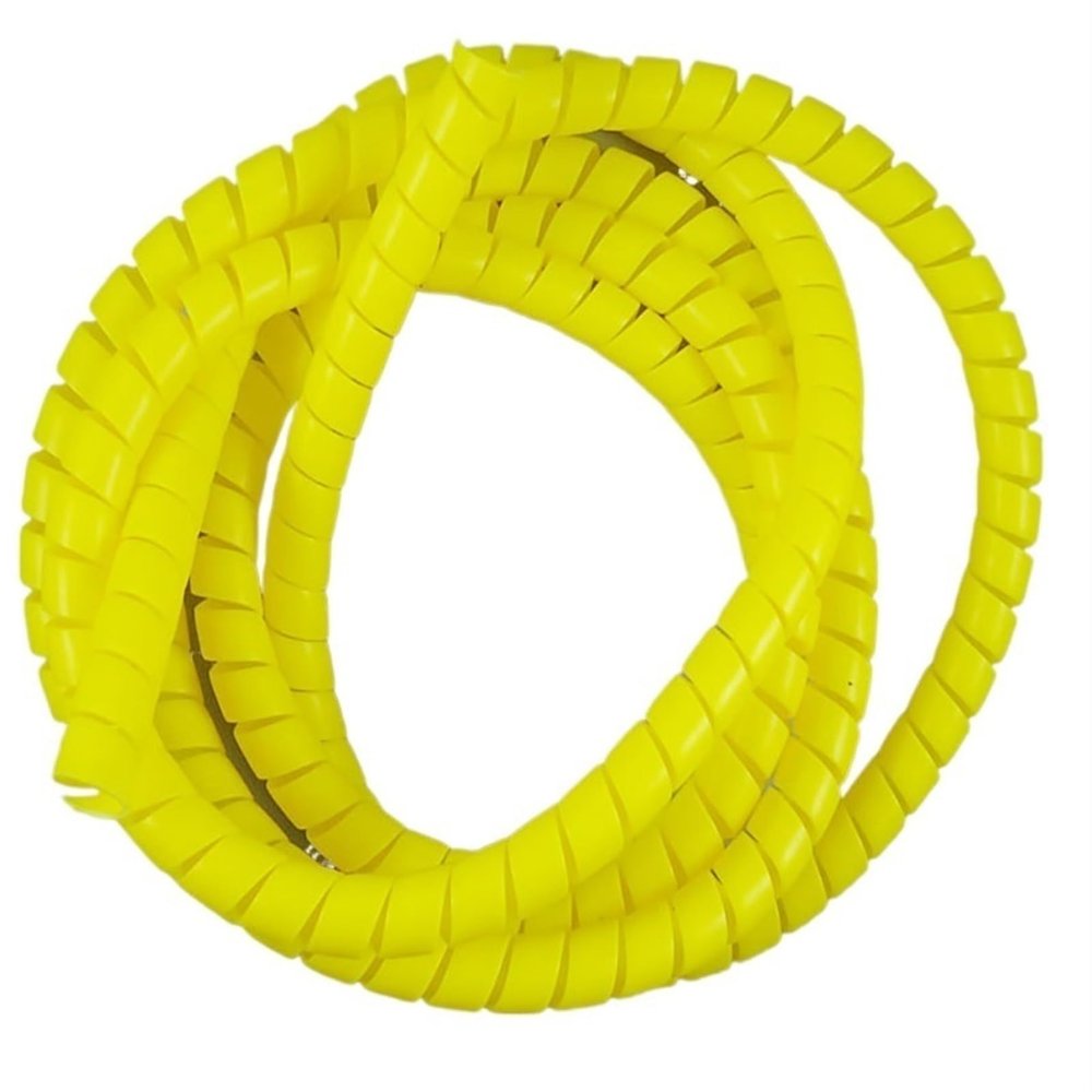 Thalawirefix 2 m Spiral Wrap, 8–16 mm, Flame-Retardant Flexible PVC Cable Protection Sleeve, Yellow, 14 mm ID