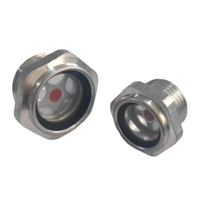 BYLSAGWHT M10/12/14/16/20–M60 Metric Male, 1/4"–1" and –2" BSP/NPT Aluminum Oil Sight Glass Window for Air Compressor or Lathe, M48×1.5 Brass Hose