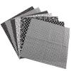 Phefop 7-Piece Fabric Patchwork Squares, 50 x 50 cm, Floral Pattern, Pre-Cut Quilt Fabric, Black Series view 1