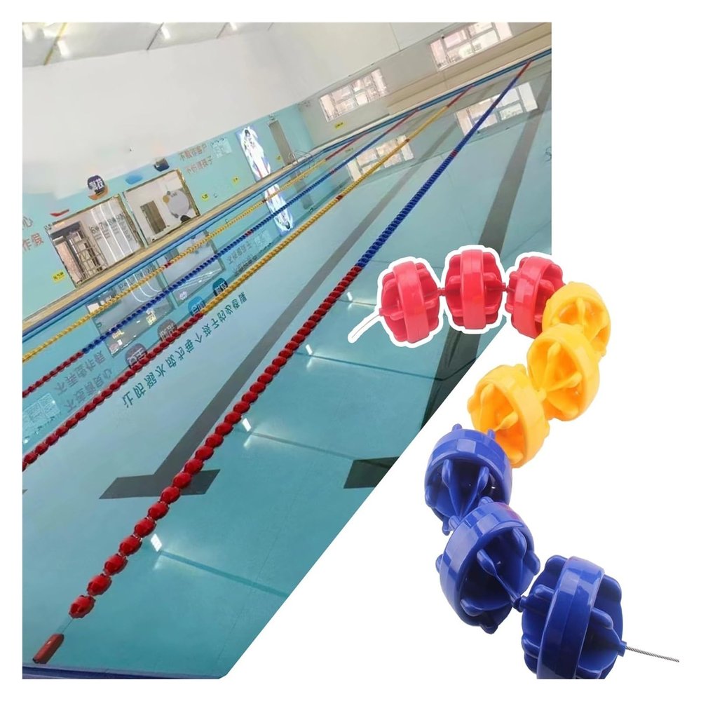 Safe Pool Divider Line, 36.0 m, Durable Nylon Lane Marker with Floats and Hooks for Indoor/Outdoor Pools