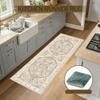 Siunwdiy Hallway Runner Rug 120 x 100 cm, Beige, Non-Slip, Washable Retro Short-Pile Carpet view 2