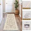 Siunwdiy Hallway Runner Rug 120 x 100 cm, Beige, Non-Slip, Washable Retro Short-Pile Carpet view 3