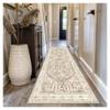 Siunwdiy Hallway Runner Rug 120 x 100 cm, Beige, Non-Slip, Washable Retro Short-Pile Carpet view 4