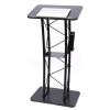 Lectern, Curved Metal Podium with Cup Holder, 120 cm High, for Office and Church view 1