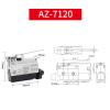 10A 250VAC Limit Switch, Straight 90° Roller Lever, AZ-7120/7121/7141/7311/7312/7310/7100, 1 pc (AZ-7120) view 2