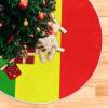 Fabric Christmas Tree Skirt, Funny Christmas Collar for Winter Holidays, Parties, Indoor and Outdoor Use, Guinea National Flag, 119.9 x 119.9 cm view 1