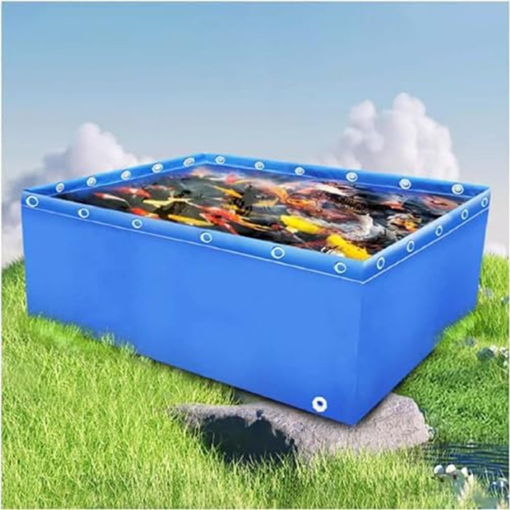 ERSINIAN Durable PVC Pond, Portable Multifunctional Above-Ground Pool, 200 x 100 x 80 cm