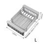 1-Piece Expandable Stainless Steel Sink Drain Basket, Foldable Dish-Drying Rack with Drainage Filter Grid, Gray-L view 4